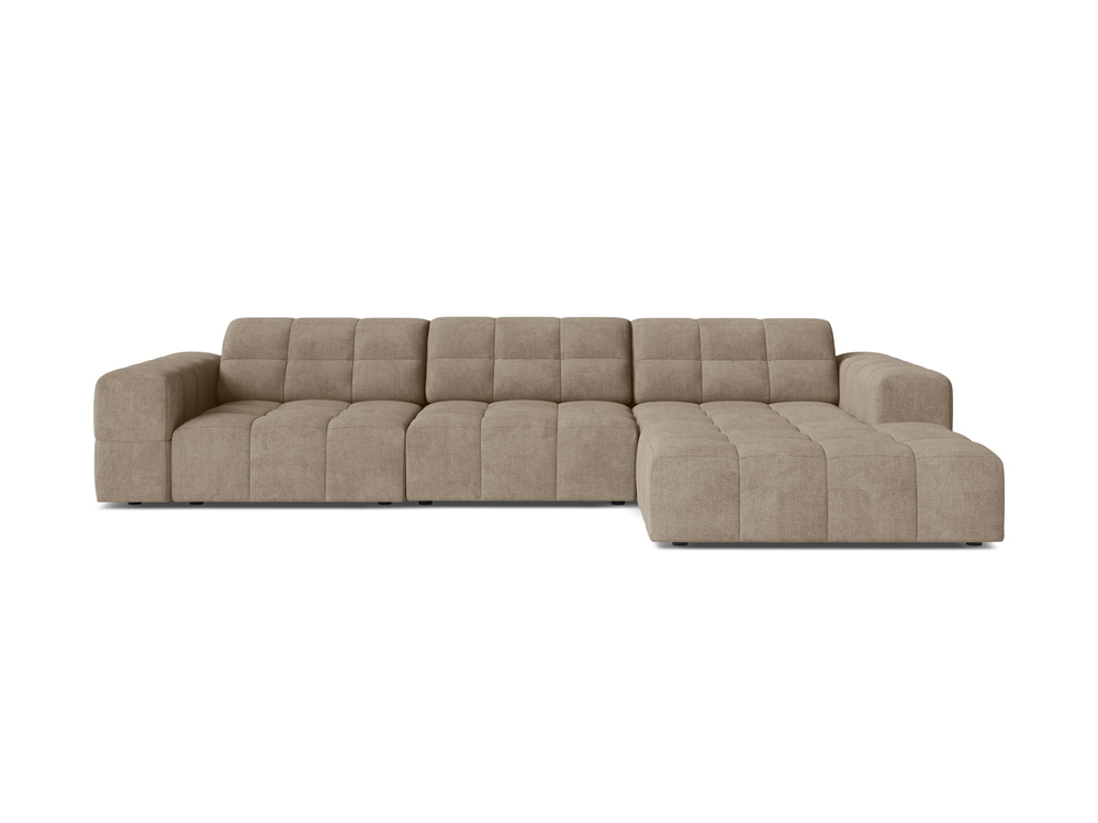 Cosmopolitan Design Ecksofa Chicago 4-Sitzer Chenille Eden Dunkelbeige Rechts