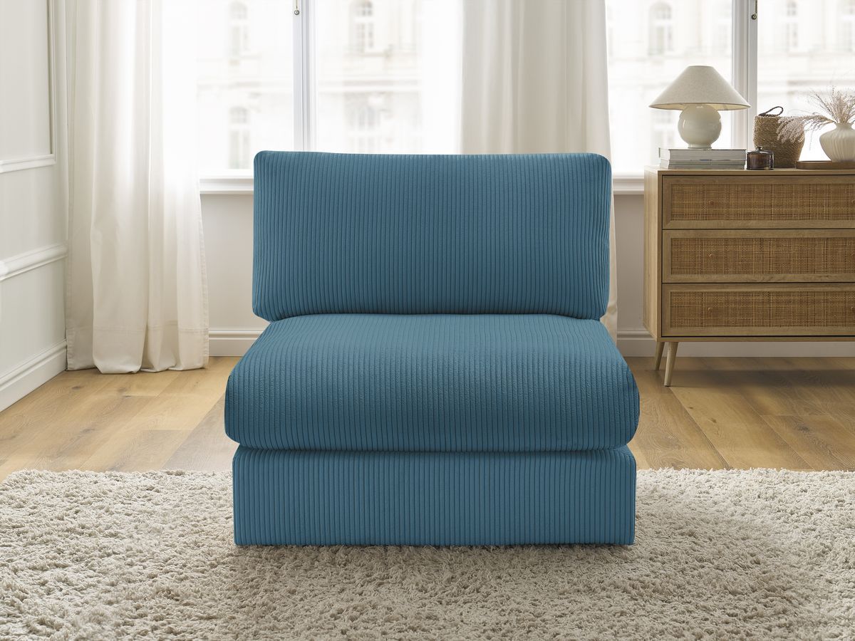 Bobochic Paris Sofamodul 1-Sitzer Cordsamt Hellblau
