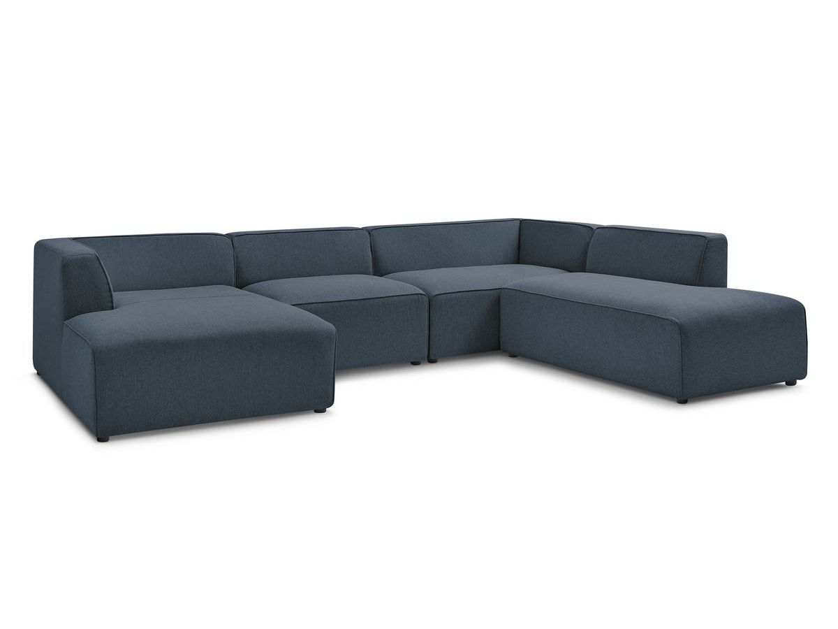 Bobochic Megeve Wohnlandschaft Melange-Stoff Dunkelblau Ecke links