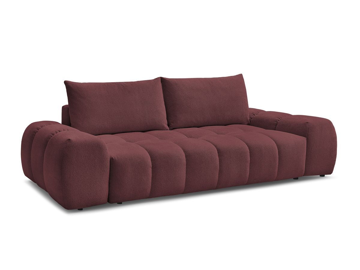 Bobochic Everest Sofa 3-Sitzer, 2 Kissen Melange-Stoff Rot