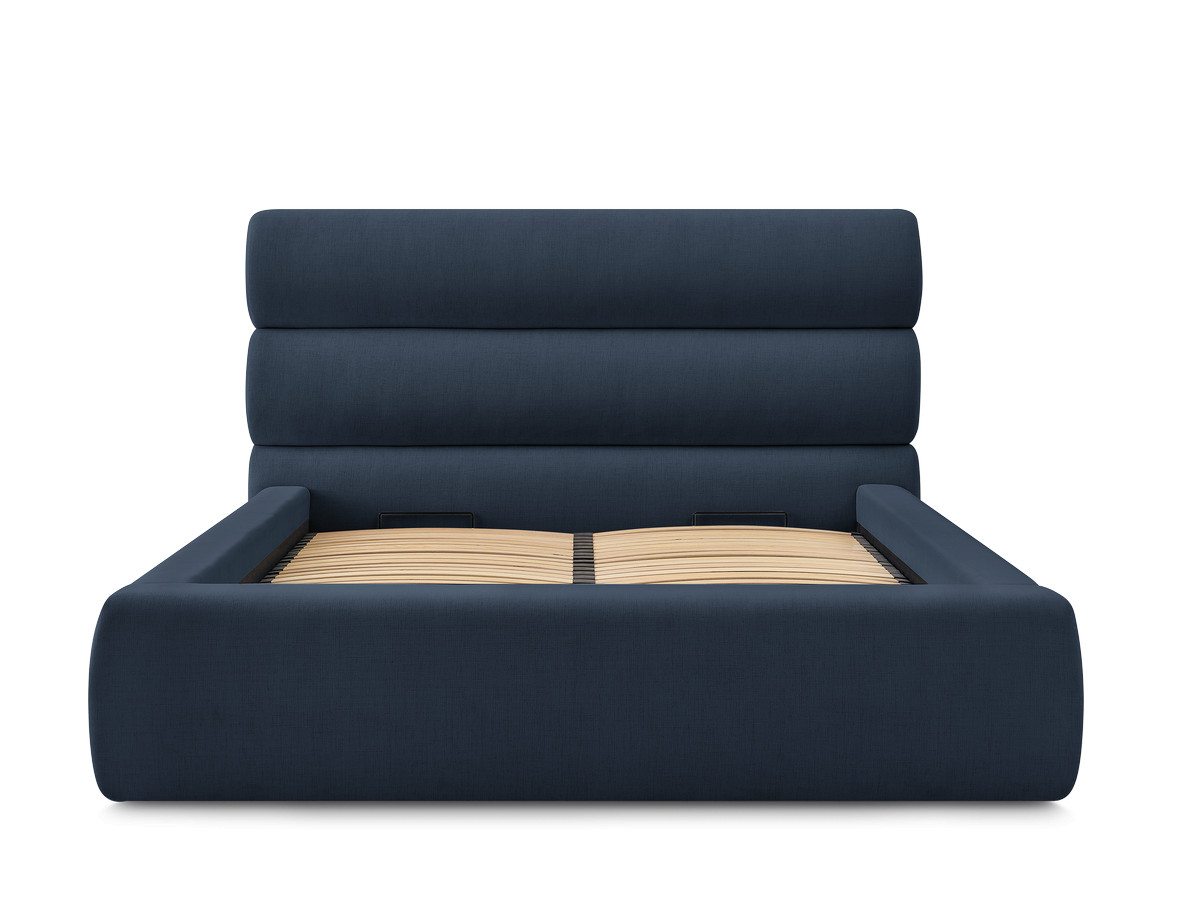 Bobochic Jagna Polsterbett mit Bettkasten Stoff Dunkelblau, Liegefläche 180 × 200 cm