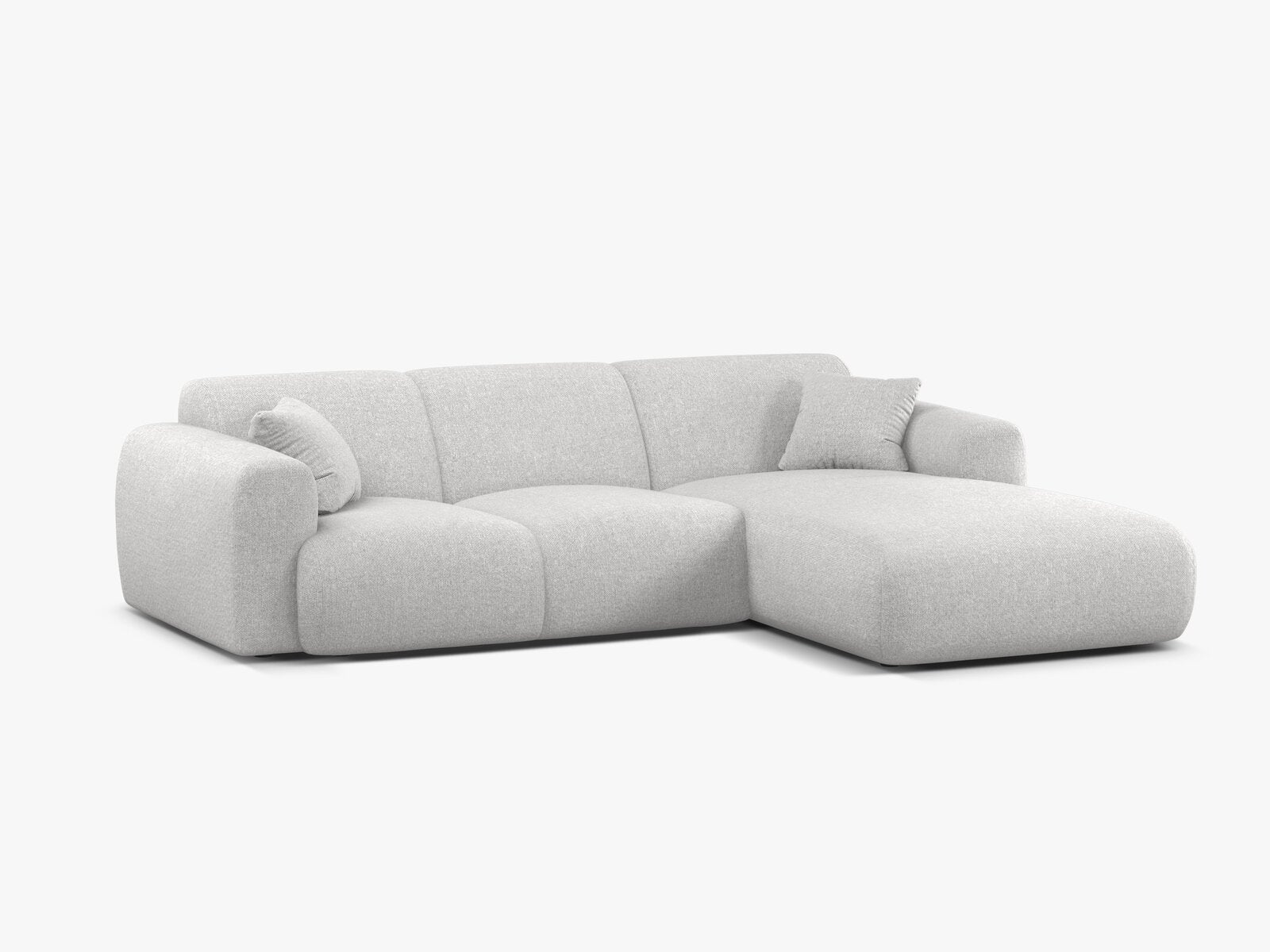 Micadoni Ecksofa Molino 4-Sitzer Rechts Chenille Eden Silber