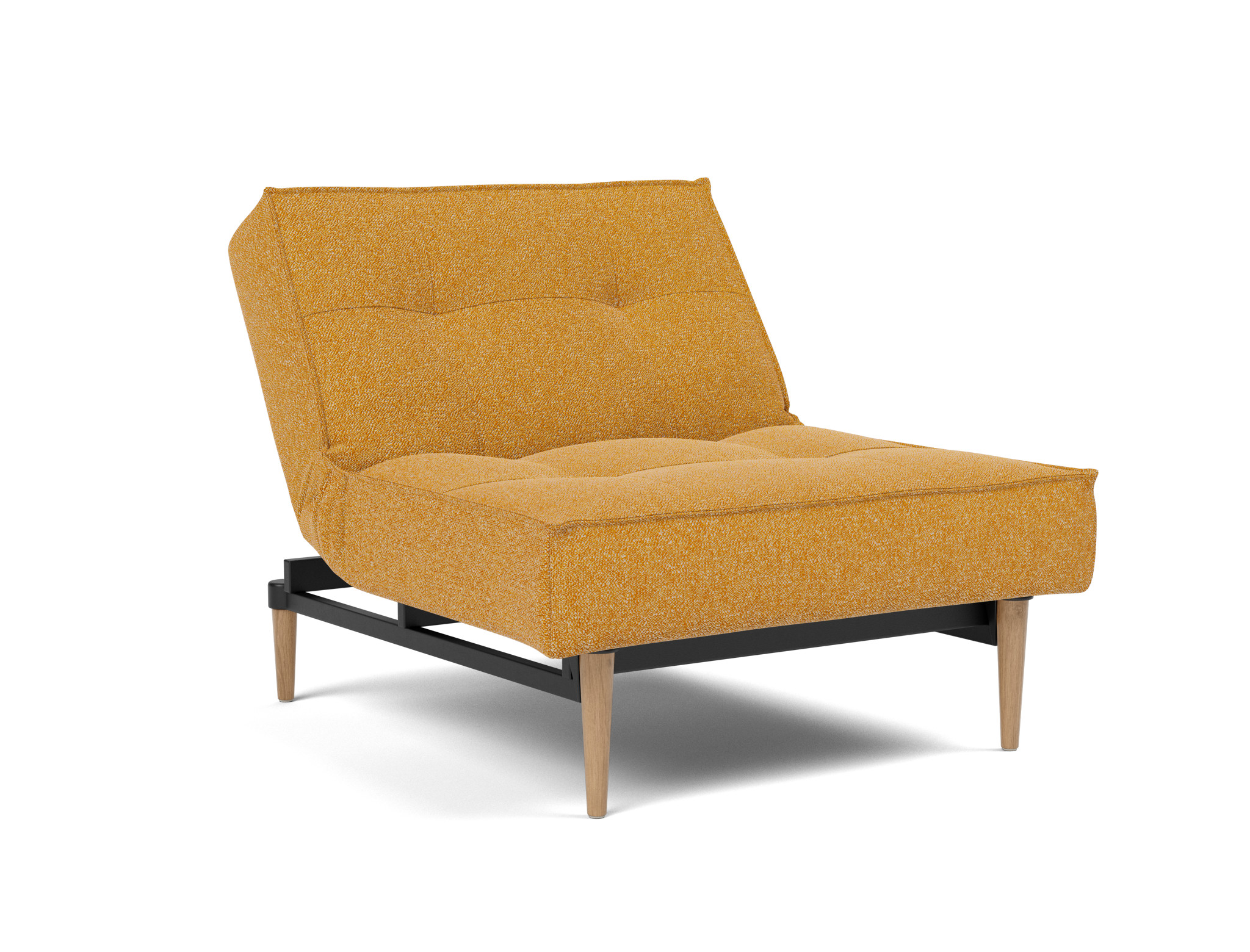 Sessel Splitback Boucle Skandi 536-Ochre Beine Styletto Eiche hell