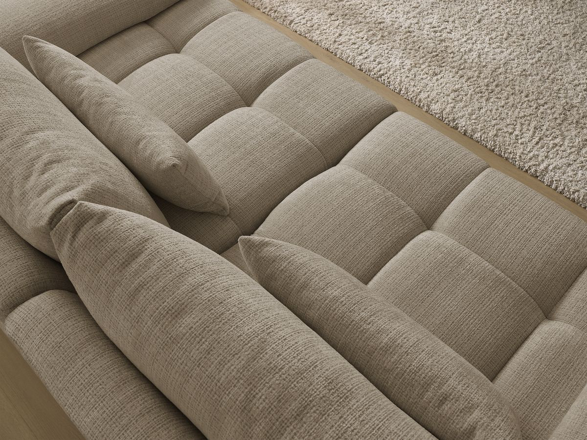 Bobochic Ivane Sofa 3-Sitzer Strukturstoff Taupe
