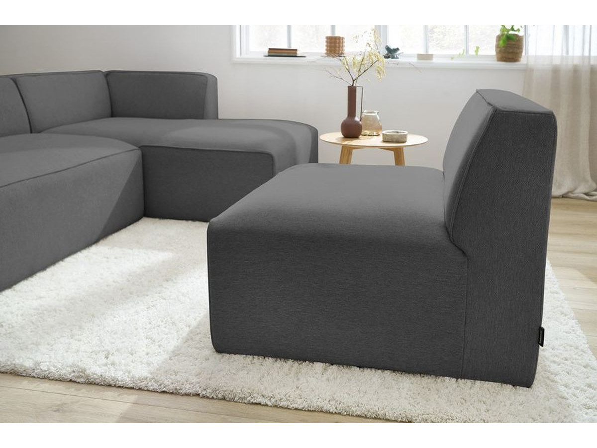 Bobochic Megeve Sofamodul 1-Sitzer Melange-Stoff Dunkelgrau