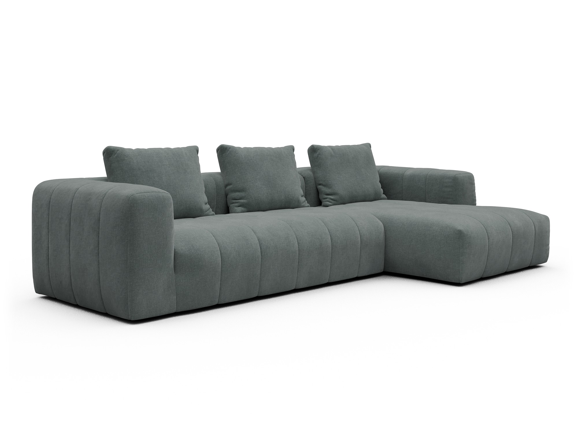 Hugo 2,5-Sitzer Armlehne links mit Chaiselongue Smooth-Silver-Grey moebelfaktor