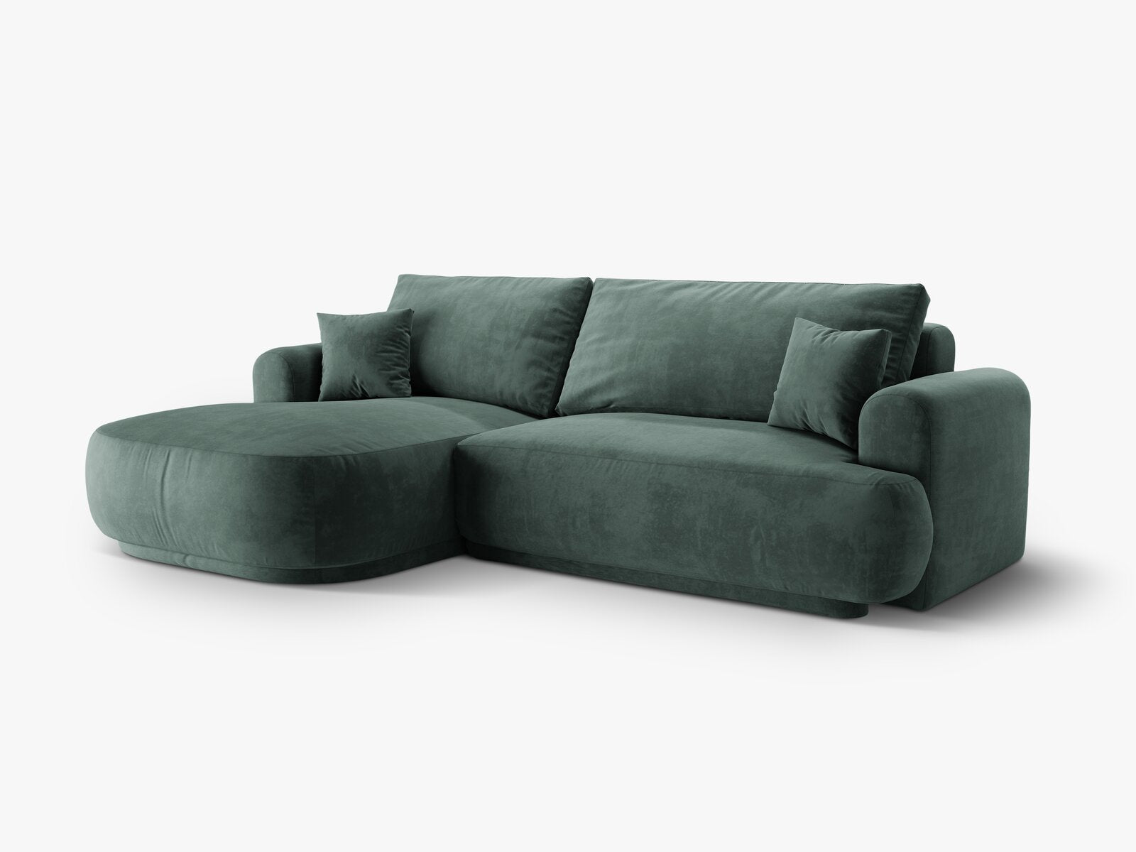 Micadoni Ella Ecksofa 5-Sitzer mit Schlaffunktion Links Samt Vogue Petrol