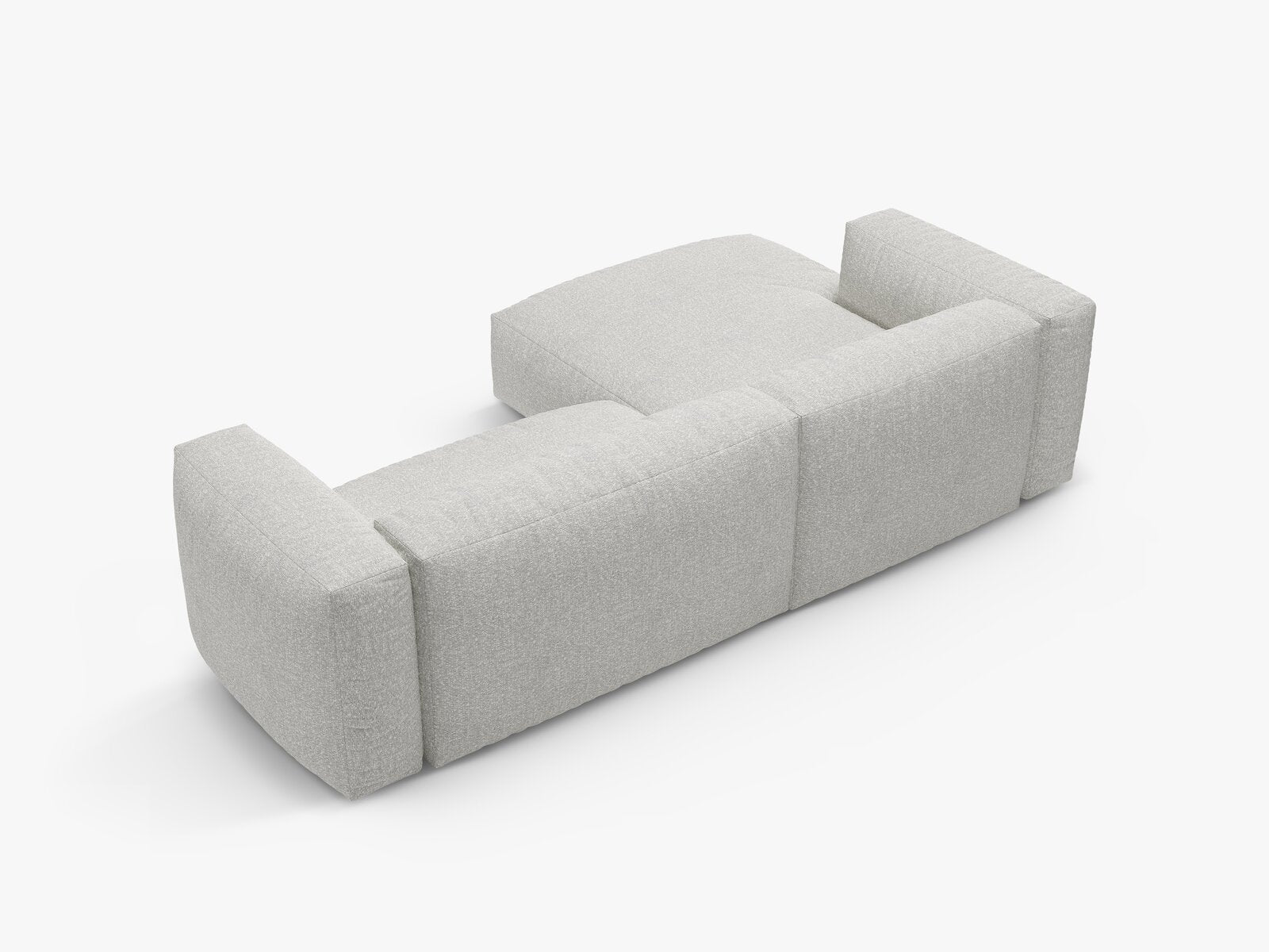 Micadoni Martina Ecksofa 4-Sitzer mit Schlaffunktion Links Boucle Monet Grau Beige Melange