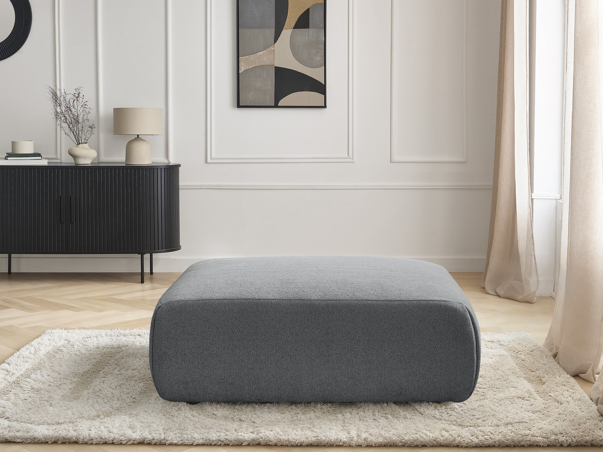 Bobochic Jana Pouf 94 × 114 cm Melange-Stoff Dunkelgrau
