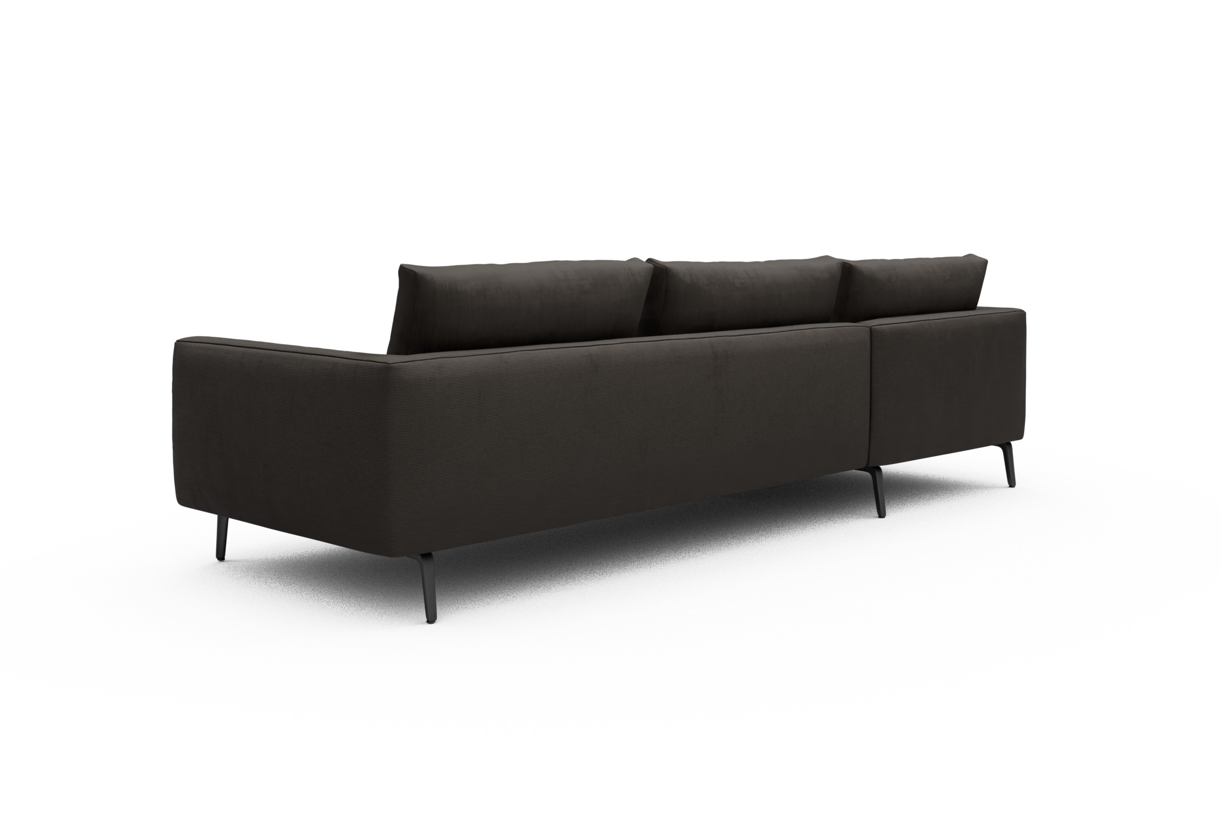 Ecksofa Karl Chaiselongue links mit 2,5-Sitzer Cordufine-Taupe
