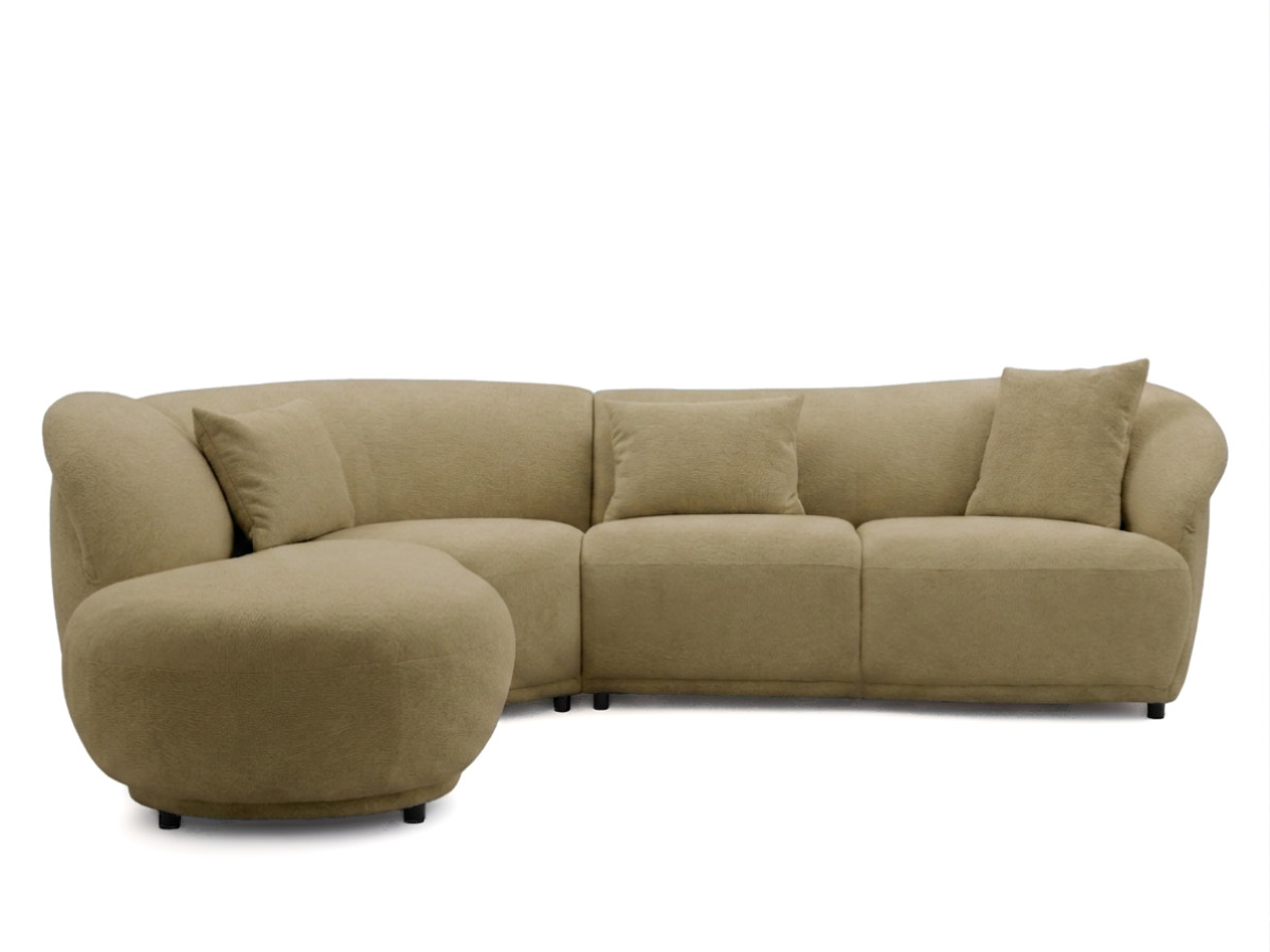 Bobochic Nora Ecksofa Chenille Hellbraun Ecke links