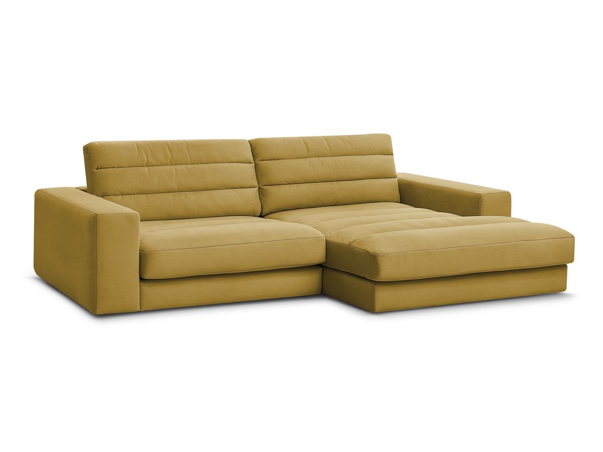 Bobochic Sierra Ecksofa Samt Gelb Ecke rechts