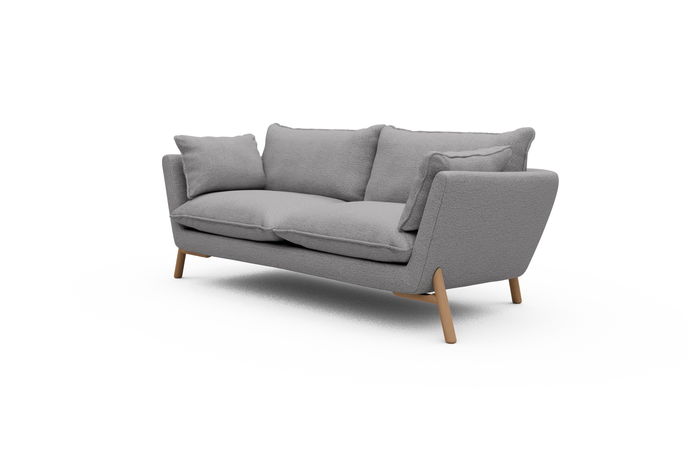 Sofa Emil PREMIUM 2-Sitzer Beinfarbe Eiche Natur Sama-Grey