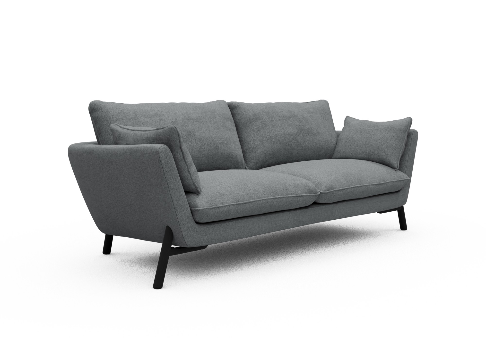 Skandi Home Sofa Emil 3-Sitzer Beinfarbe Eiche Schwarz Casone-Gravel-Grey moebelfaktor