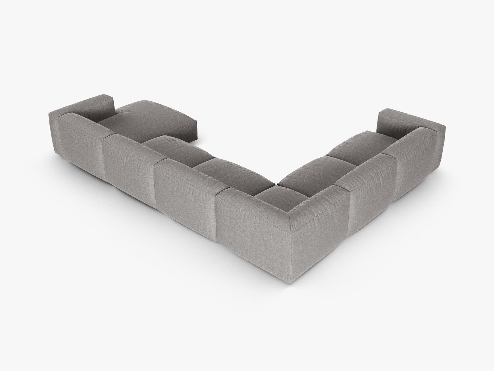 Micadoni modulares Ecksofa XL Martina 6-Sitzer 90cm Sitztiefe Links Strukturierter Stoff Boston Hellgrau