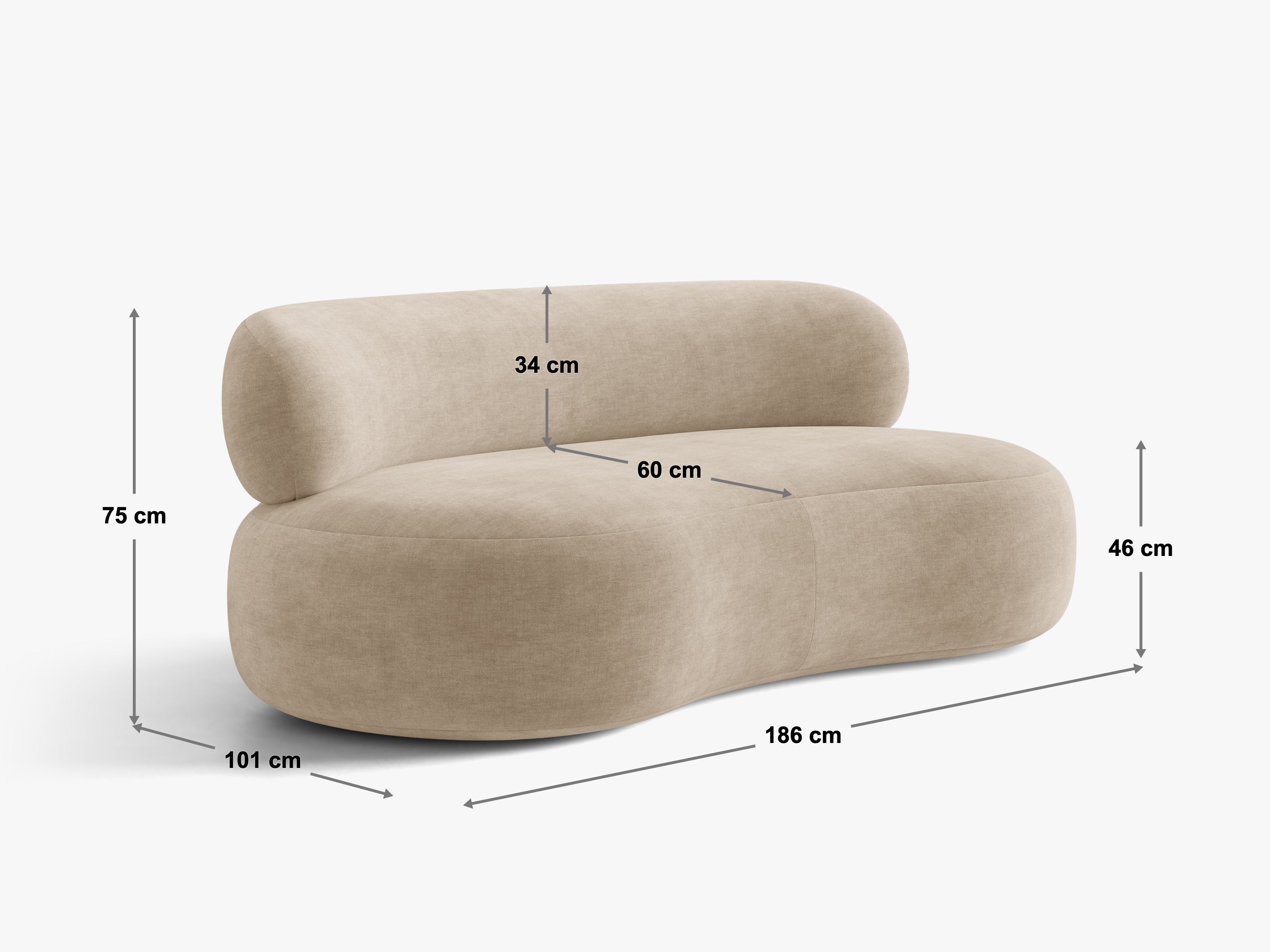 Micadoni Aura Sofa 3-Sitzer Chenille Golden Senf