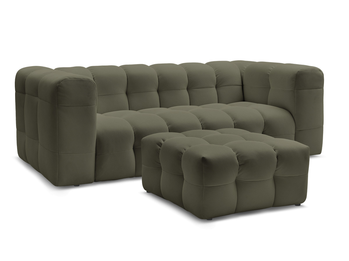 Bobochic Cloud Sofa 4-Sitzer mit Pouf Mesh-Stoff Grün