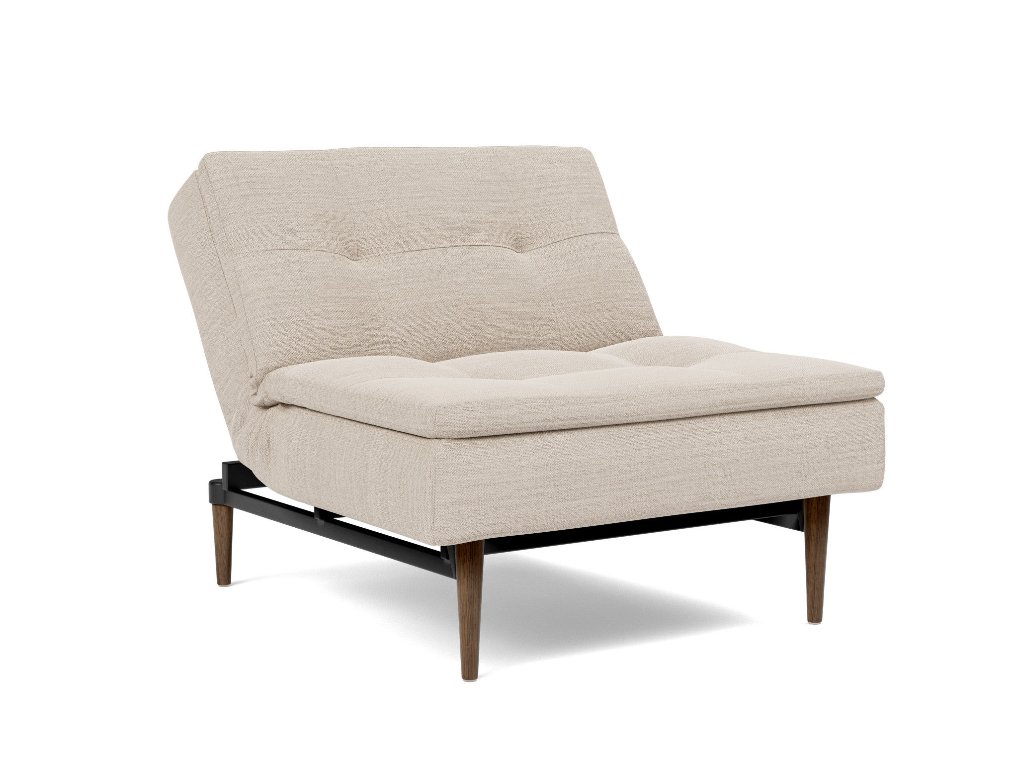 Sessel Dublexo Webstoff Blida 612-Sand-Grey Beine Styletto Eiche dunkel