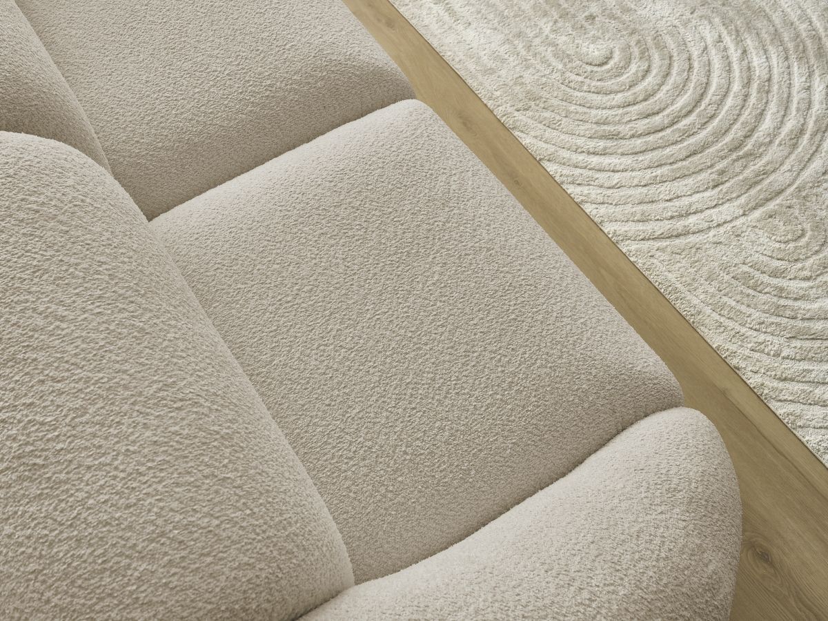 Bobochic Tina Sofa 2-Sitzer Bouclé-Stoff Beige