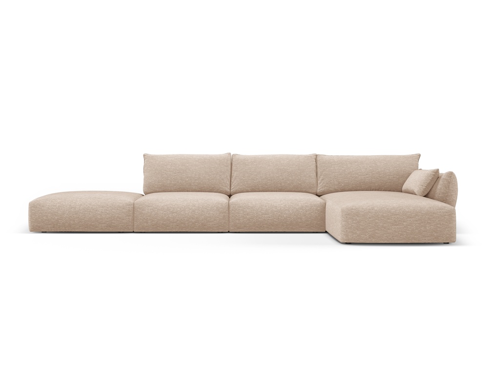 Cosmopolitan Design Ecksofa Matera 5-Sitzer offen Chenille Eden Dunkelbeige Rechts