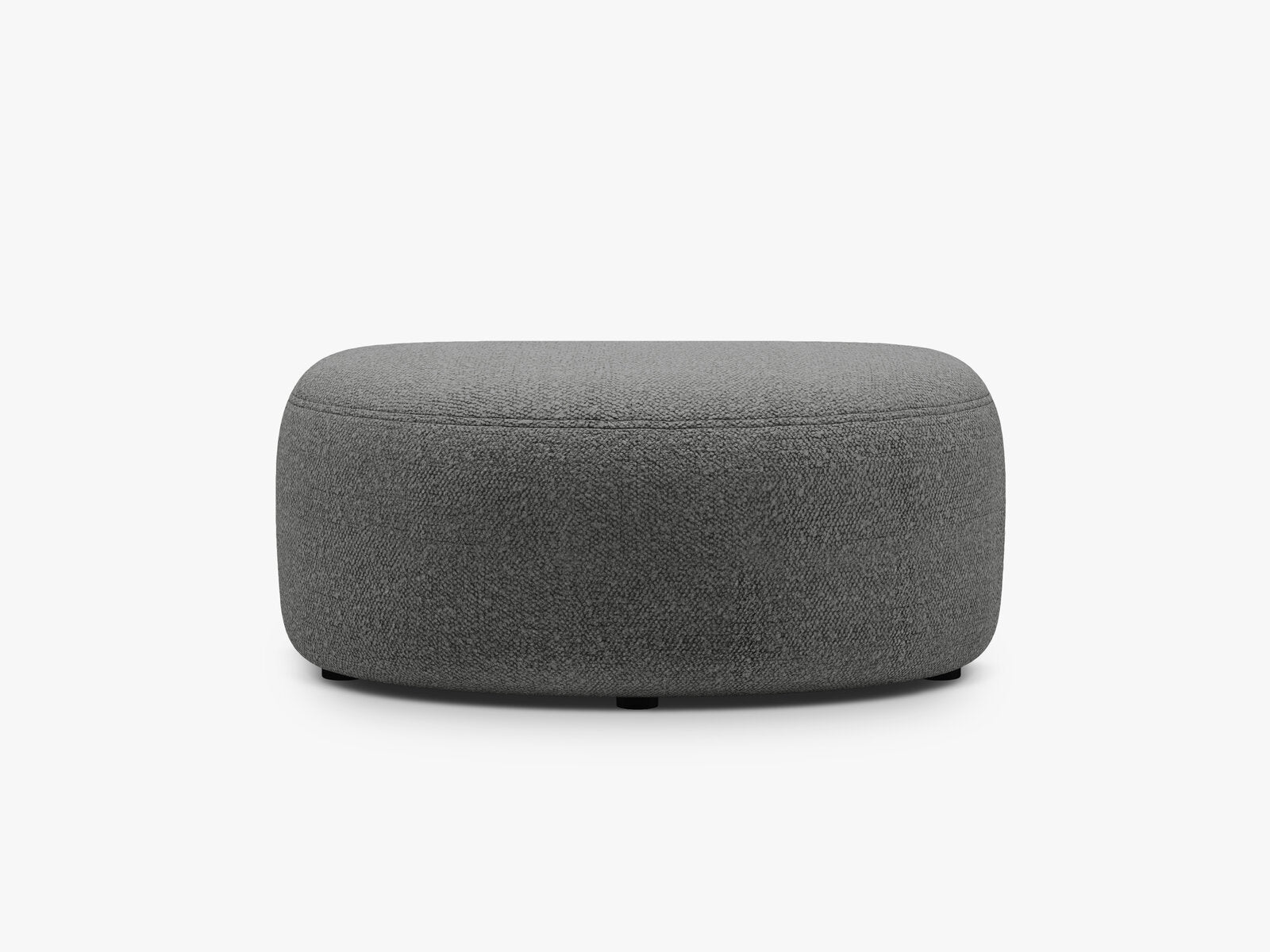 Micadoni Hocker Kate halbrund 1-Sitzer Boucle Dunkelgrau