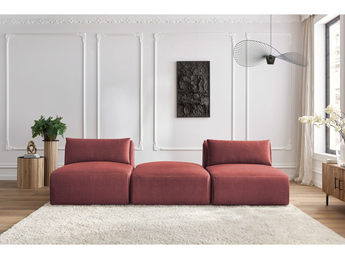 Bobochic Jeanne Sofa 3-Sitzer Samt Orange