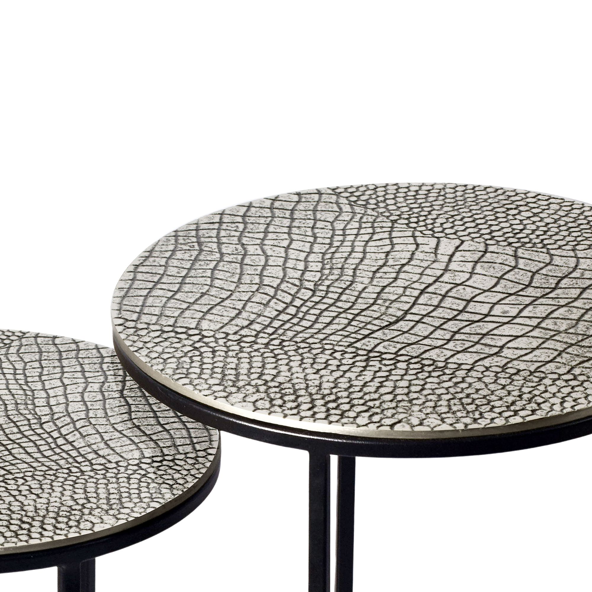 Satztisch 2er-Set Sandnes Aluminium Silber Ø 40 × H 48 cm