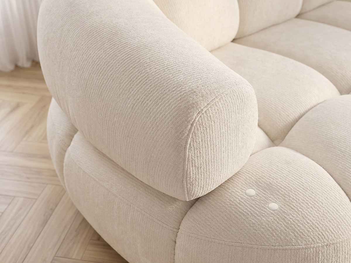 Bobochic Lovely Ecksofa mit Schlaffunktion Stoff Beige Ecke rechts