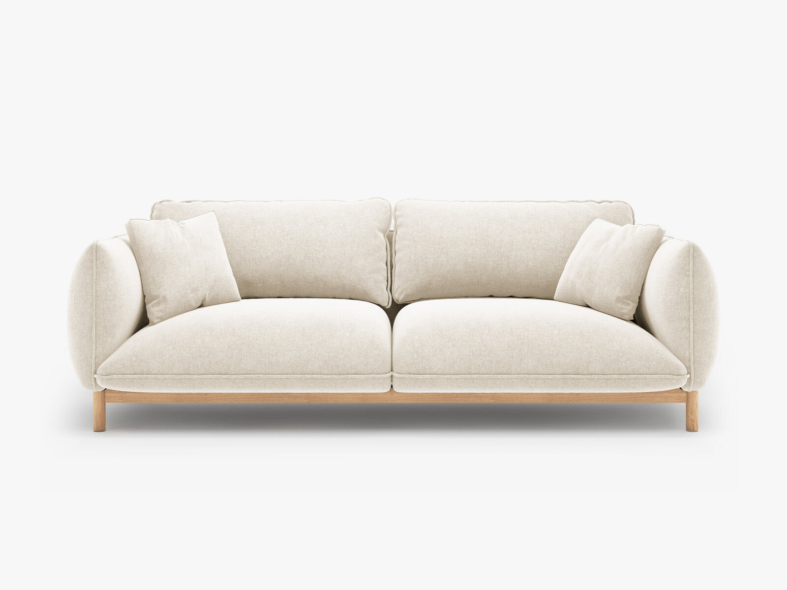 Micadoni Ada Sofa 3-Sitzer Strukturierter Stoff Wind Elfenbein