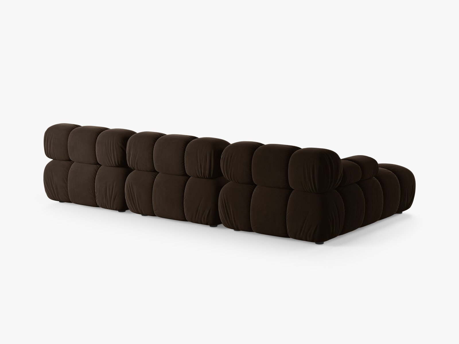 Micadoni Modulares Ecksofa Bellis 4-Sitzer Links Samt Bluvel Dunkelbraun