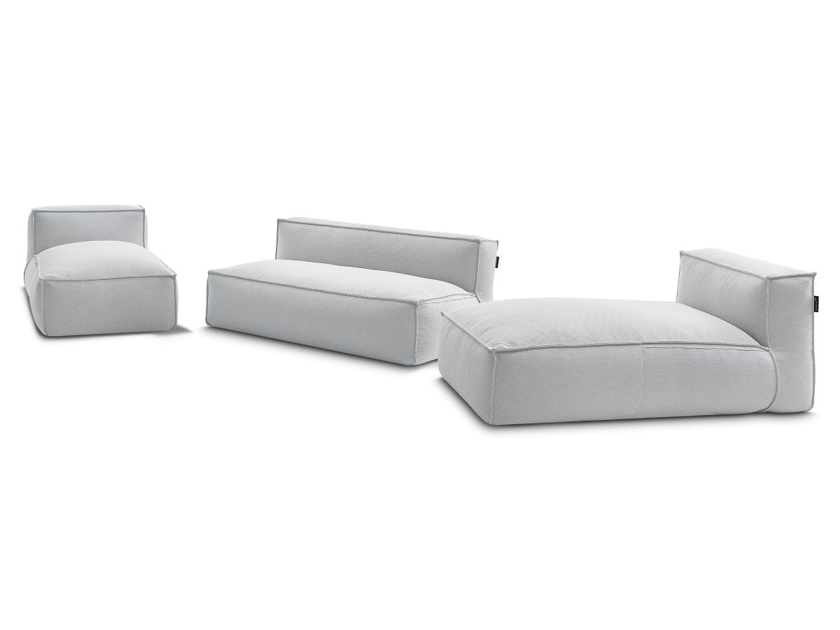 Bobochic Biarritz Gartensofa 4-Sitzer Melange-Stoff Grau