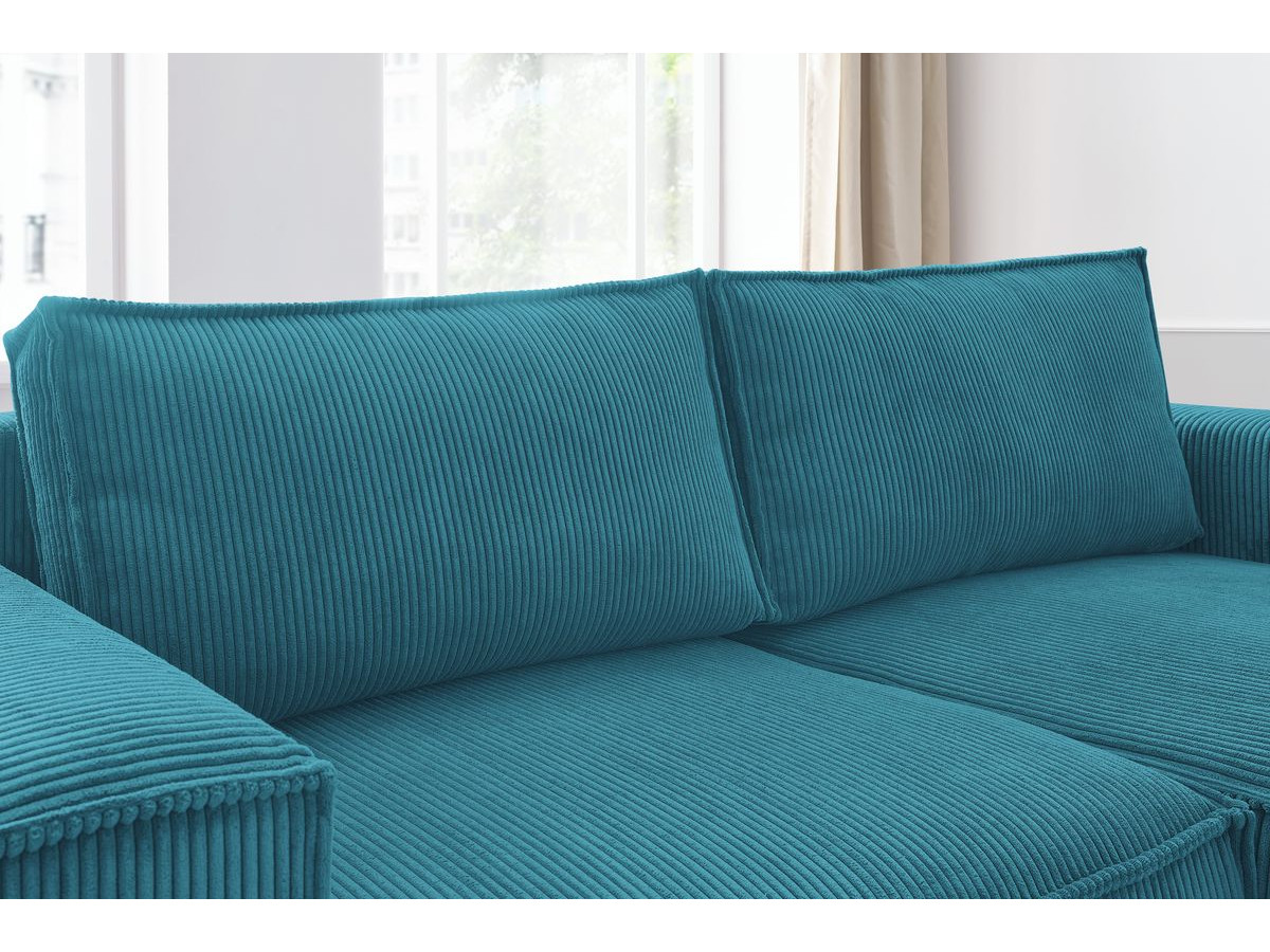 Bobochic Nihad Ecksofa Cordsamt Dunkelblau Ecke rechts