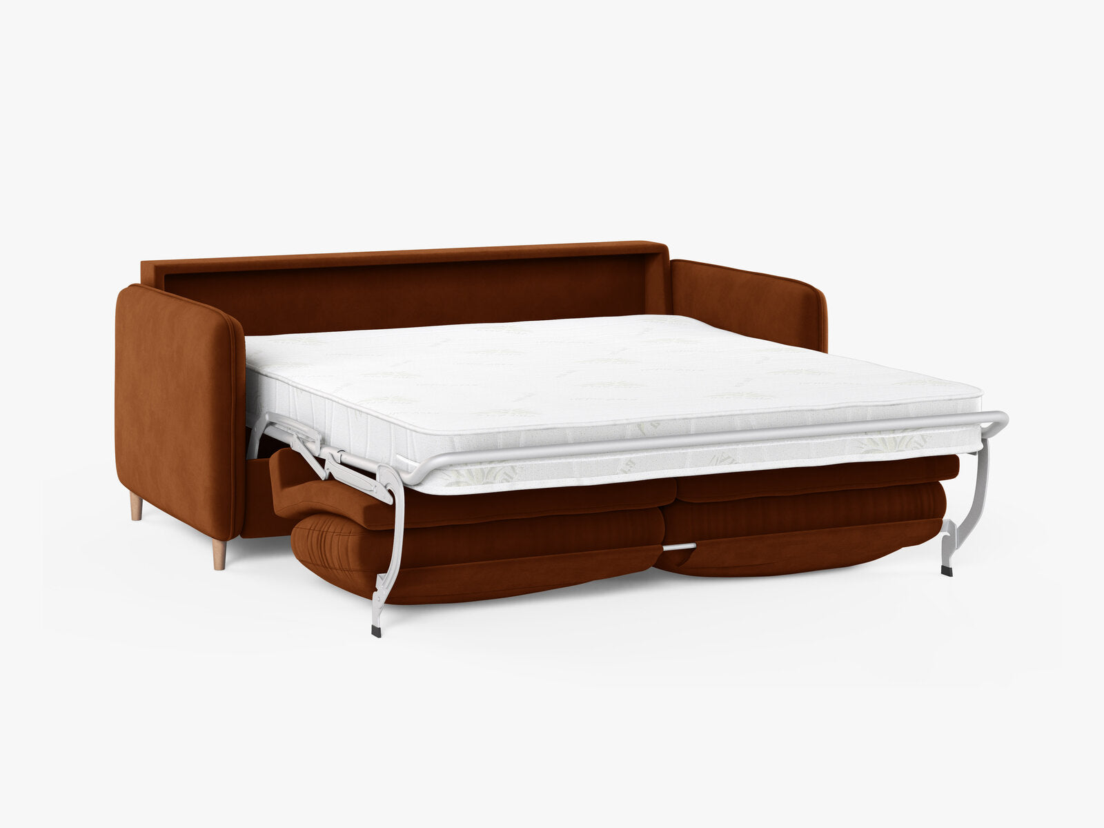 Micadoni Sofa mit Schlaffunktion Simo 3-Sitzer Samt Salvador Terrakotta