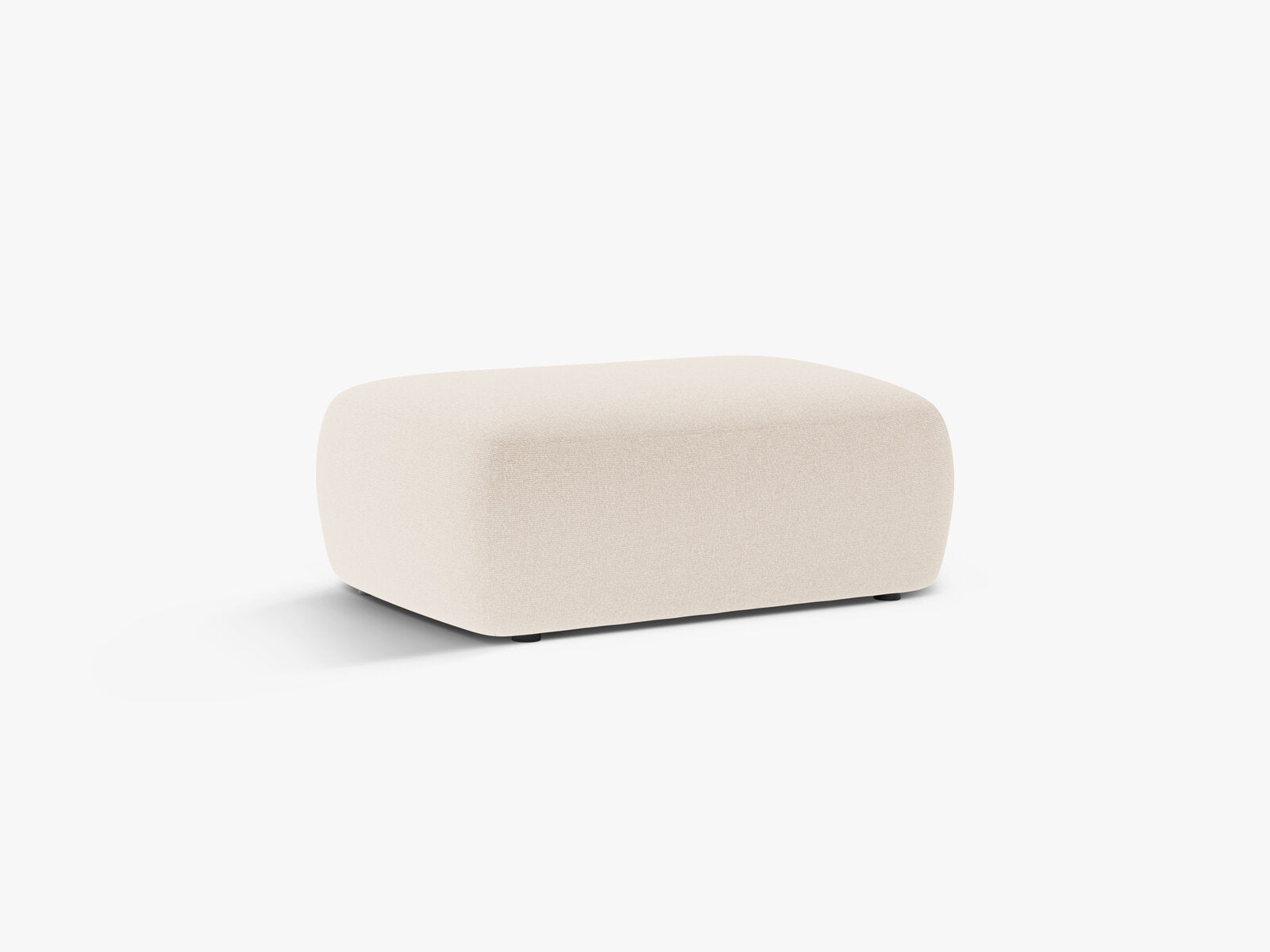 Micadoni Hocker Kate 1-Sitzer Strukturierter Stoff Hellbeige Melange