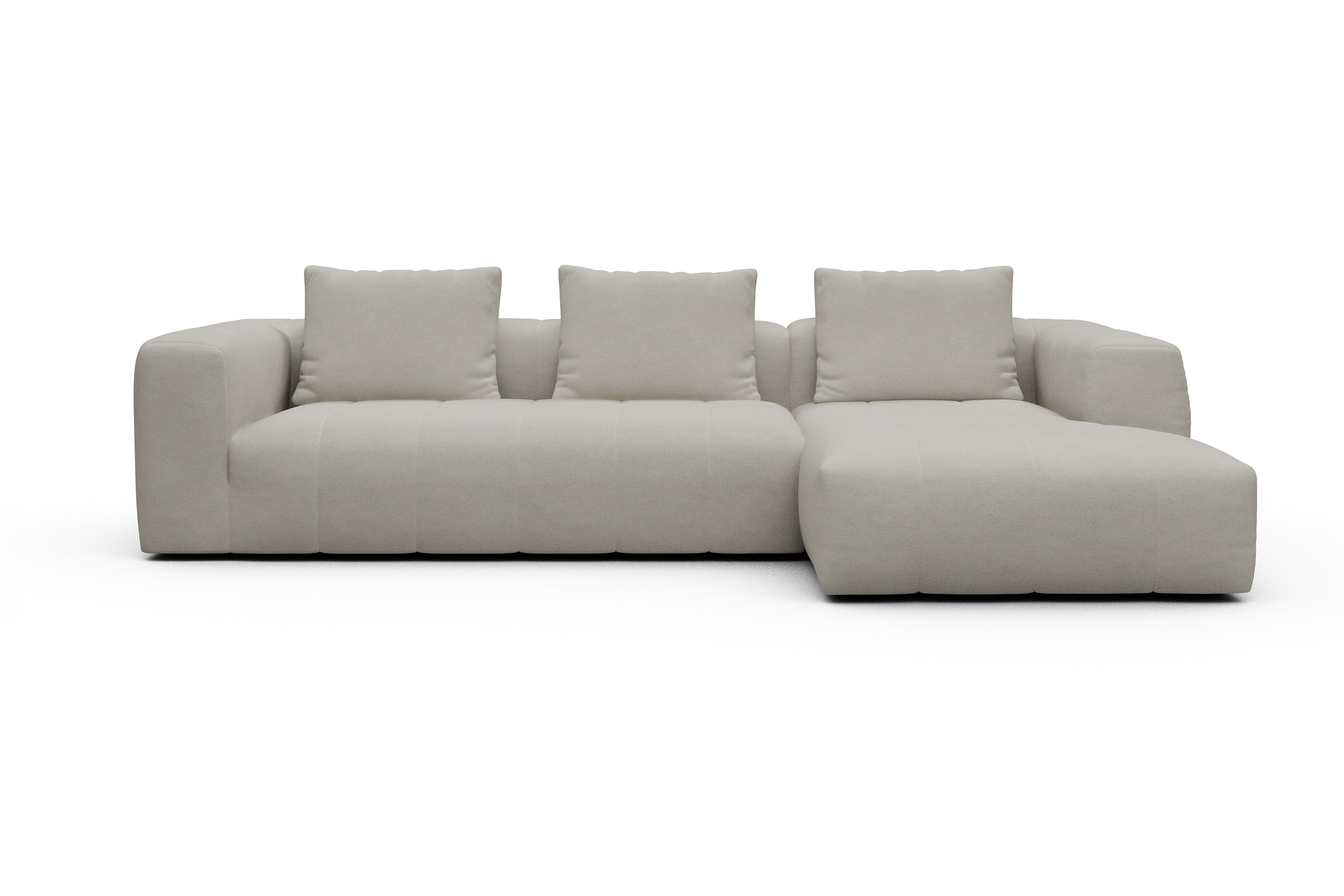 Ecksofa Hugo 2,5-Sitzer Armlehne links mit Chaiselongue Denari-Clean-Beige