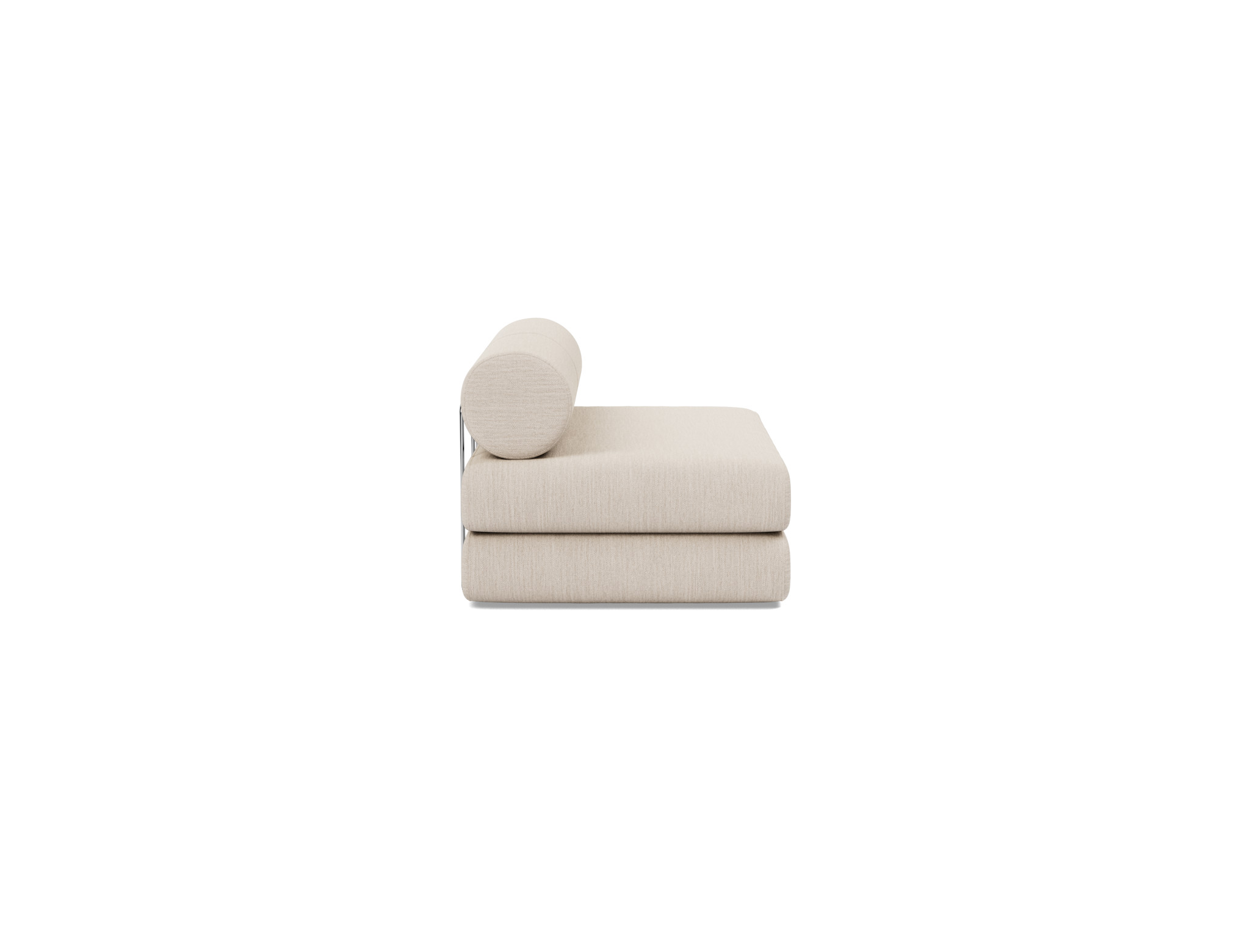 Tagesbett Circlus mit Rückenrollen Webstoff Blida 612-Sand-Grey