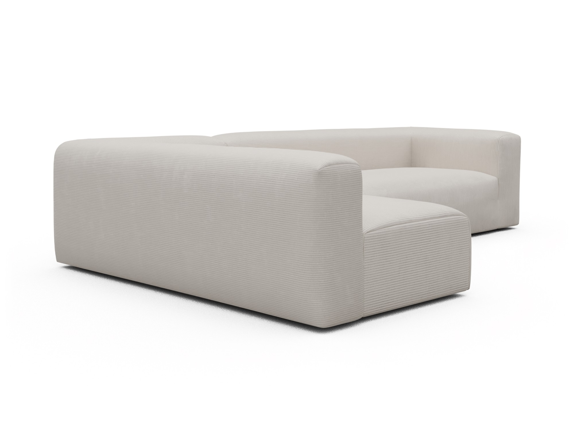 Skandi Home Ecksofa Fred 2x 2,5-Sitzer links offen Corduroy-Ivory moebelfaktor