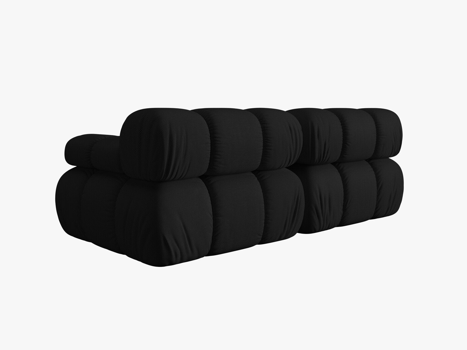 Micadoni Modulares Sofa Bellis 2-Sitzer 3D-Stoff Sonic Schwarz