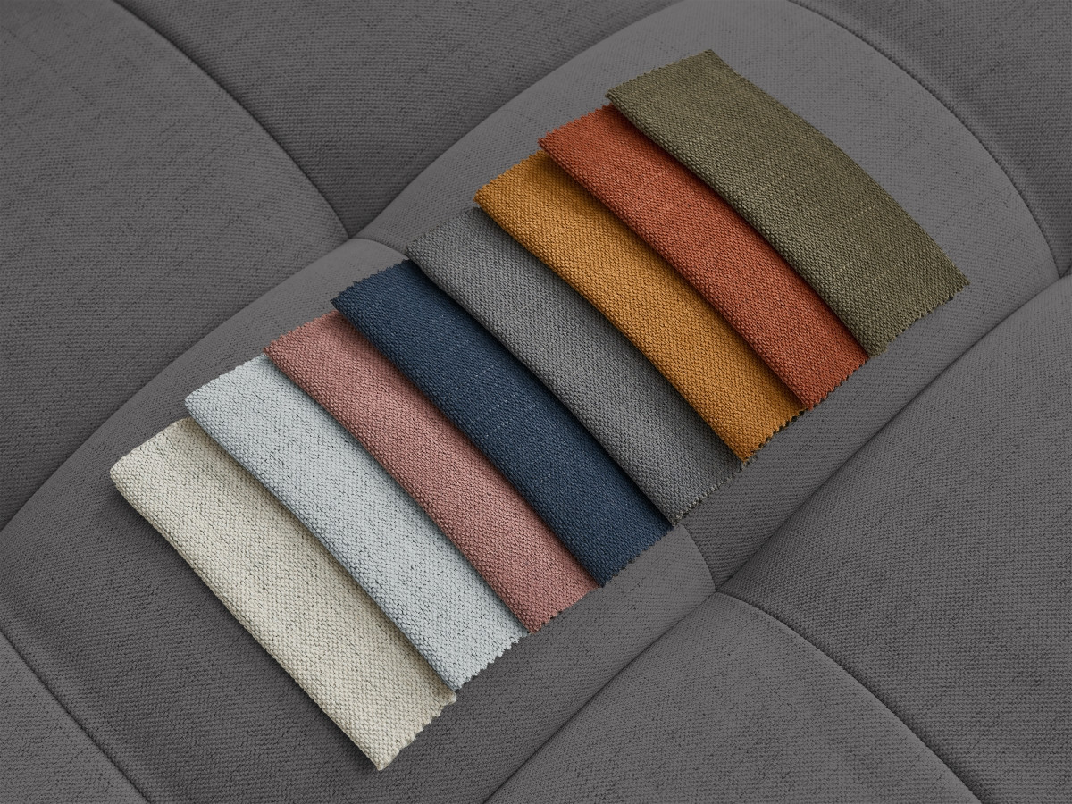 Bobochic Cloud Sofa 4-Sitzer mit Pouf Stoff Dunkelgrau