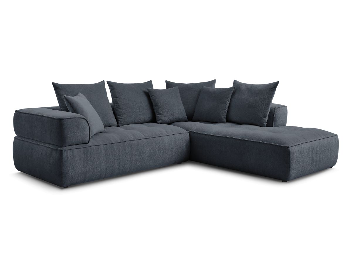 Bobochic Whesley Ecksofa Stoff Dunkelblau Ecke rechts