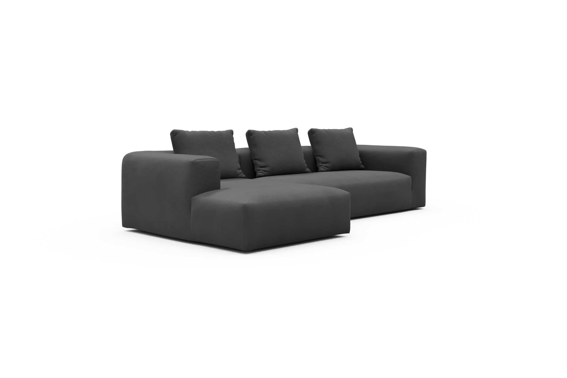 Ecksofa Fred Chaiselongue links mit 2,5-Sitzer Satya-Zinc