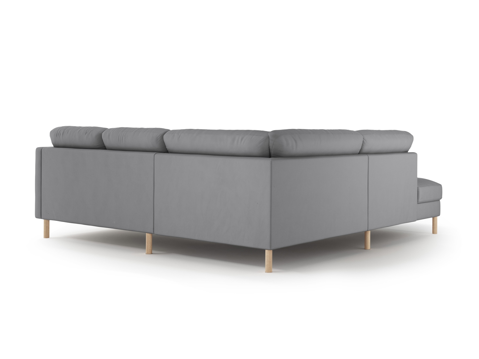 Micadoni Symmetrisches Ecksofa Eden 4-Sitzer Links Samt Grau