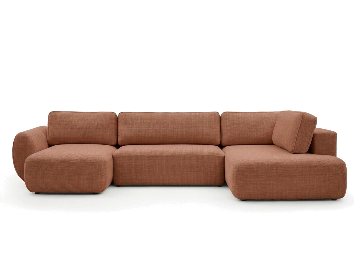 Bobochic Denise Wohnlandschaft Strukturstoff Orange Ecke links
