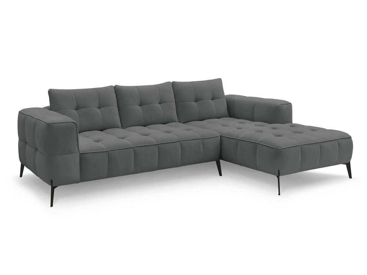 Bobochic Anis Ecksofa Strukturstoff Dunkelgrau Ecke rechts