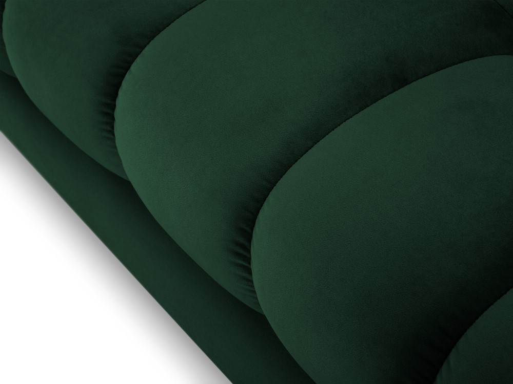 Cosmopolitan Design Sofa Bali 2-Sitzer Samt Bluvel Flaschengrün Beine Gold