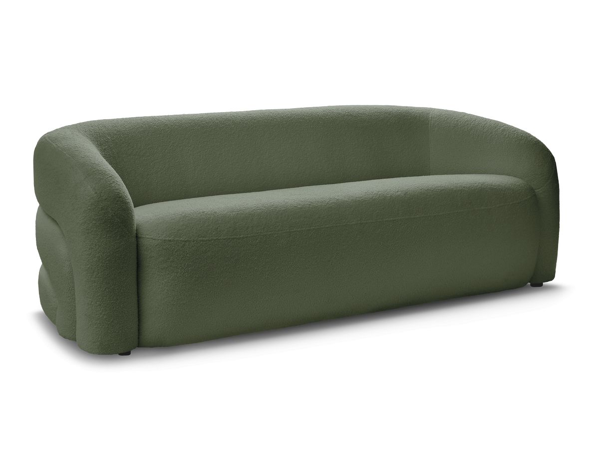 Bobochic Elina Sofa 3-Sitzer Bouclé-Stoff Grün