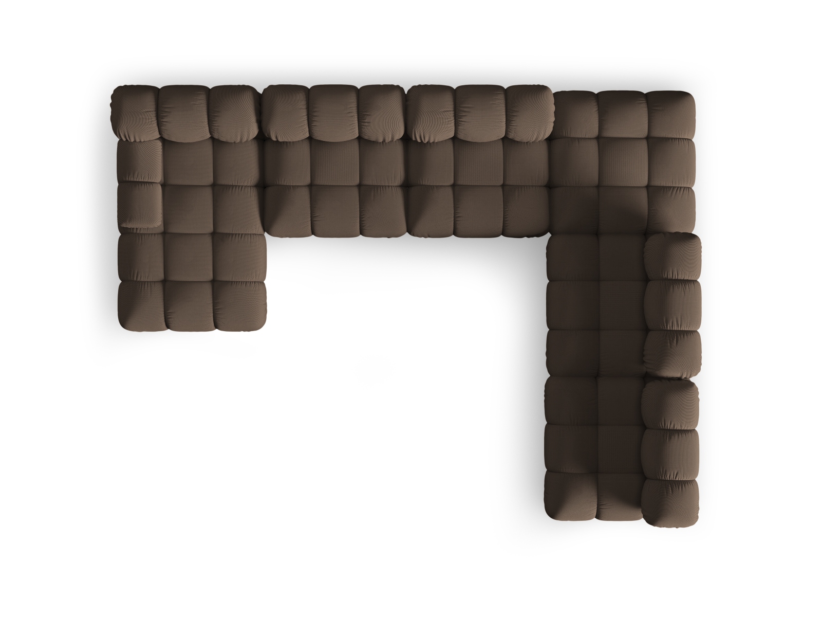 Micadoni Modulares Panorama Ecksofa Bellis 7-Sitzer Rechts 3D-Stoff Sonic Braun