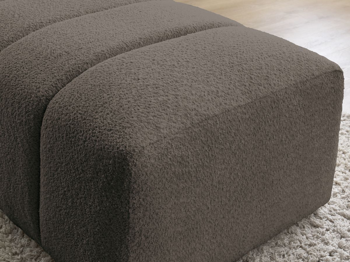 Bobochic Annecy Pouf Bouclé-Stoff Braun