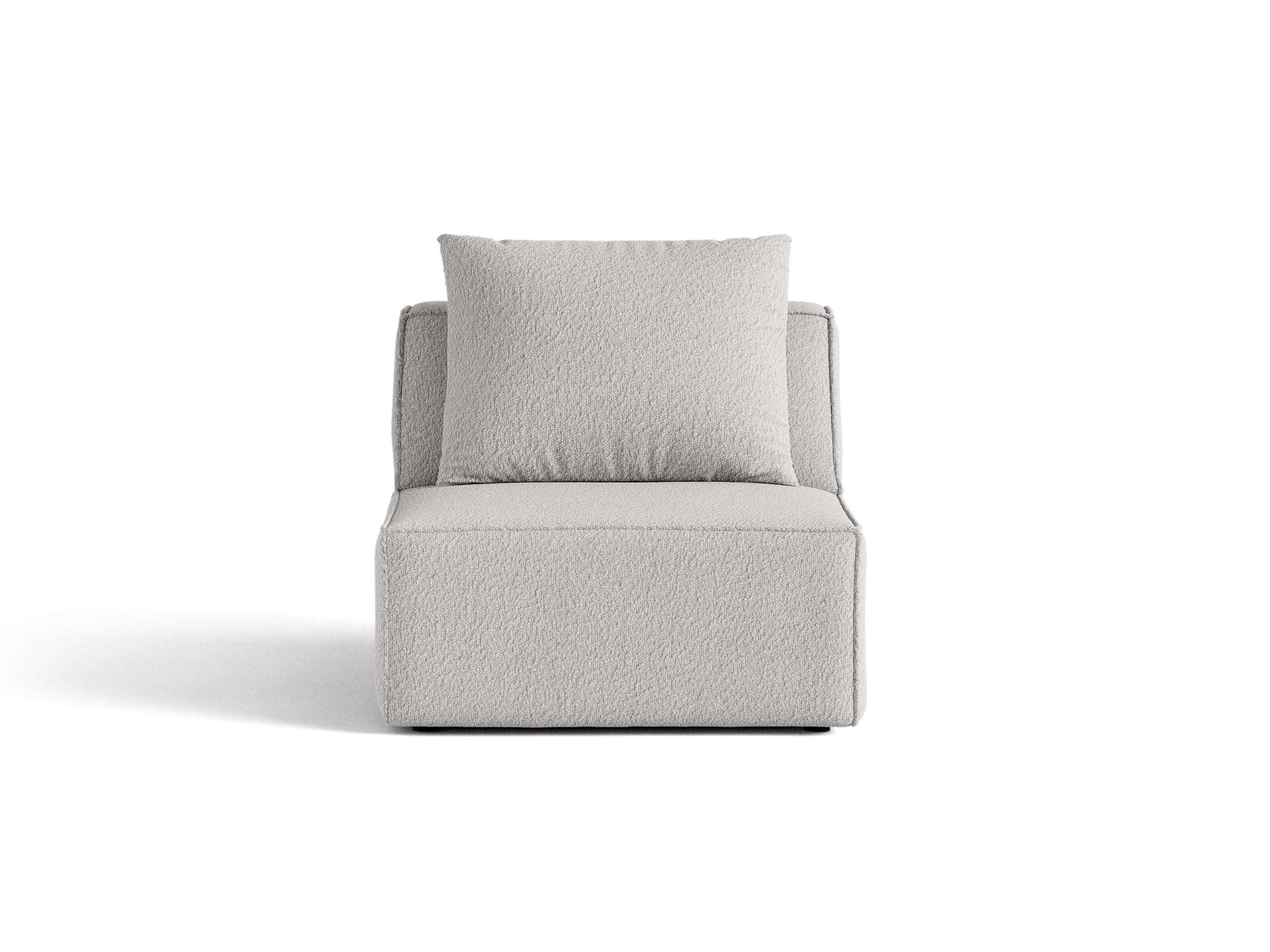 Micadoni Sessel ohne Armlehnen Jodie 1-Sitzer Boucle Baloo Hellgrau