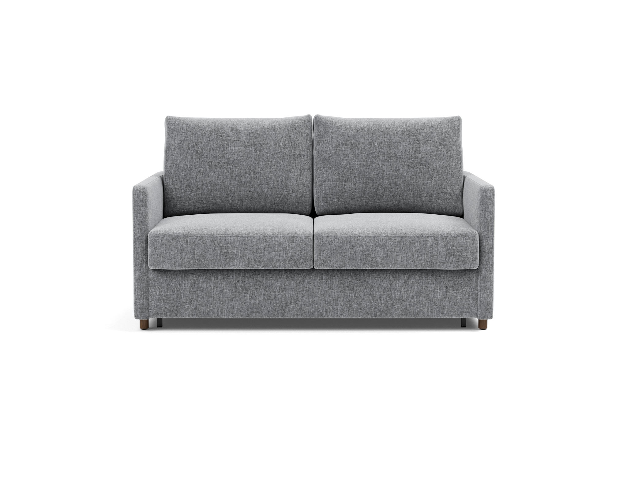 Schlafsofa Neah mit Slim-Armlehnen 140 Strukturierter Stoff Twist 565-Granite